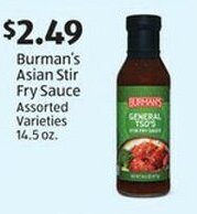 Aldi Burman's Asian Stir Fry Sauce 14.5 oz. offer