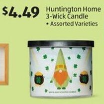 Aldi Huntington Home 3-Wick Candle offer