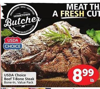 Vons Usda choice beef t-bone steak offer