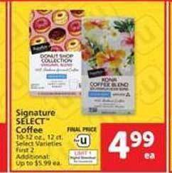 Vons Signature select coffee offer