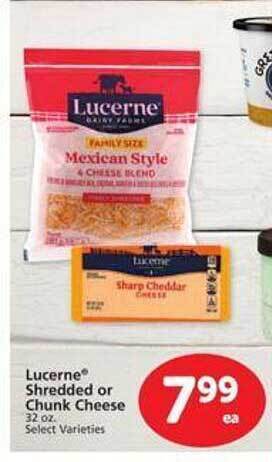 Vons Lucerne shredded or chunk cheese offer