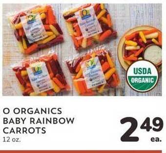 Albertsons O organics baby rainbow carrots offer