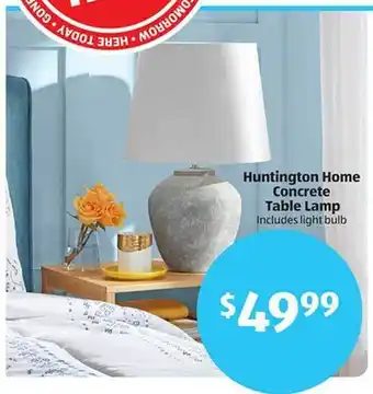 Aldi Huntington home concrete table lamp includes light bulb offer