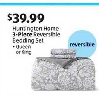 Aldi Huntington home 3-piece reversible bedding set offer