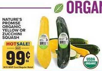 Food Lion Nature's promise organic yellow or zucchini squash offer