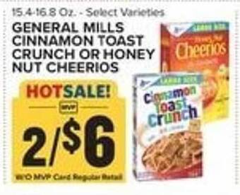 Food Lion General mills cinnamon toast crunch or honey nut cheerios offer