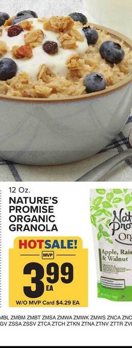 Food Lion Nature's promise organic granola offer