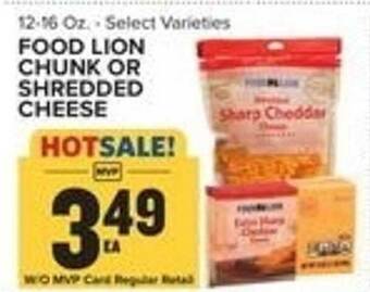 Food Lion Food lion chunk or shredded cheese offer