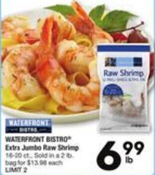 Albertsons Waterfront Bistro Extra Jumbo Raw Shrimp offer
