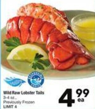 Albertsons Wild Raw Lobster Tails 3-4 oz. offer