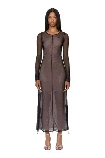 Long double-layer mesh dress