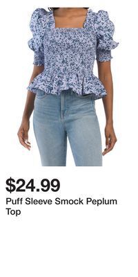 TJ Maxx Puff sleeve smock peplum top offer