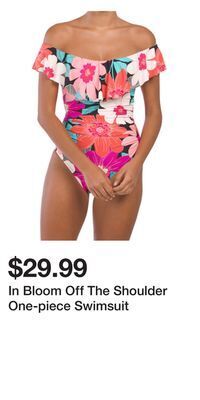 TJ Maxx In bloom off the shoulder one-piece swimsuit offer