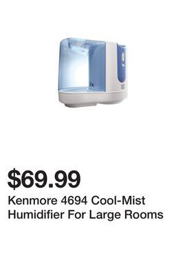 Kmart Kenmore 4694 cool-mist humidifier for large rooms offer