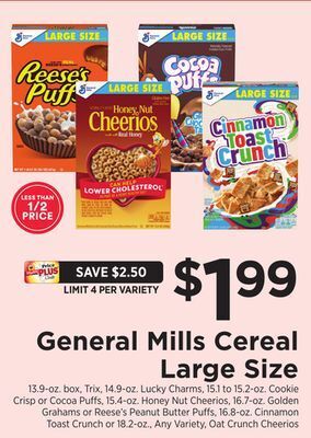 ShopRite Cereal large size offer