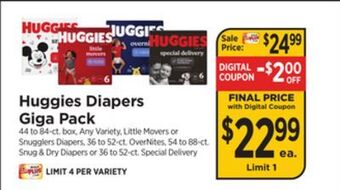 ShopRite Diapers giga pack offer