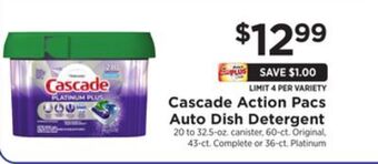 ShopRite Action pacs auto dish detergent offer