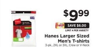 ShopRite Larger sized men's t-shirts offer