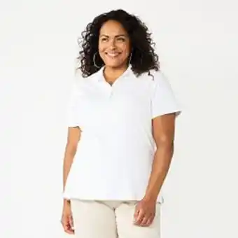 Kohl's Plus size croft & barrow® short sleeve y-neck polo top offer