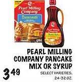 Pearl milling company pancake mix or syrup