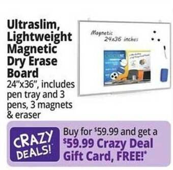 Ocean State Job Lot Ultraslim, lightweight magnetic dry erase board offer