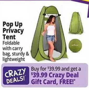 Ocean State Job Lot Pop up privacy tent offer