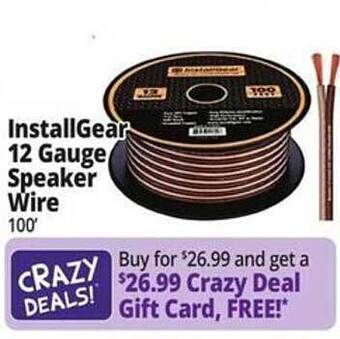 Ocean State Job Lot Installgear 12 gauge speaker wire offer