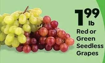 Save a Lot Red or green seedless grapes offer