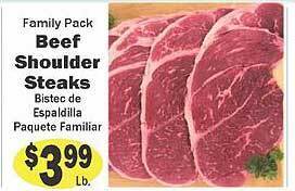 Sellers Bros Beef shoulder steaks offer