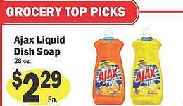 Sellers Bros Ajax liquid dish soap offer