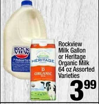 Super King Markets Rockview milk gallon or heritage organic milk 64 oz offer