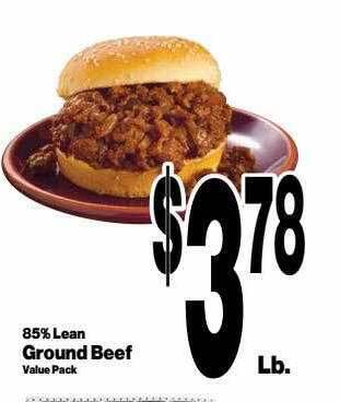 Super Saver 85% lean ground beef offer