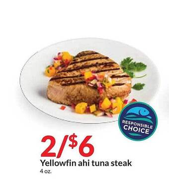 Hy-Vee Yellowfin ahi tuna steak offer