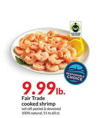 Hy-Vee Fair trade cooked shrimp offer
