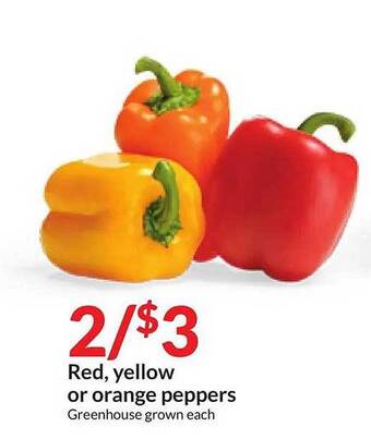Hy-Vee Red, yellow or orange peppers offer