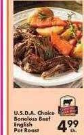 Fairplay Usda choice boneless beef english pot roast offer