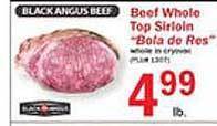 Food Bazaar Beef whole top sirloin offer