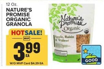 Food Lion Nature's promise organic granola offer