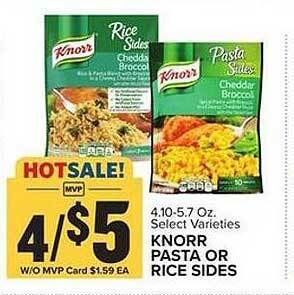 Food Lion Knorr pasta or rice sides offer