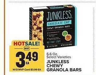 Food Lion Junkless chewy granola bars offer
