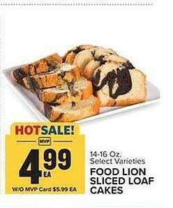 Food Lion Food lion sliced loaf cakes offer