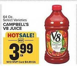 Food Lion Campbell's v8 juice offer