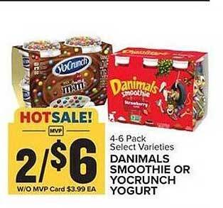 Food Lion Danimals smoothie or yocrunch yogurt offer