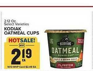 Food Lion Kodiak oatmeal cups offer