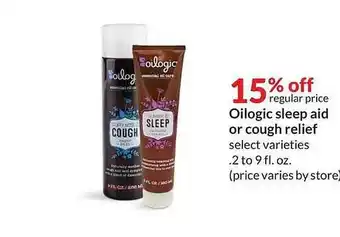 Hy-Vee Oilogic sleep aid or cough relief offer