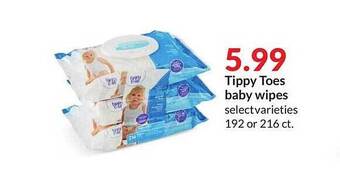 Hy-Vee Tippy toes baby wipes offer