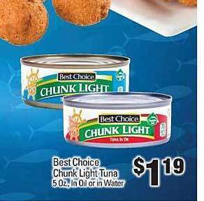 IGA Best choice chunk light tuna offer