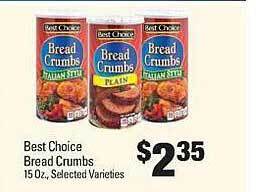IGA Best choice bread crumbs offer