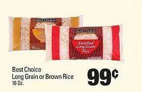 IGA Best choice long grain or brown rice offer