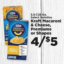 IGA Kraft macaroni & cheese, premiums or shapes offer
